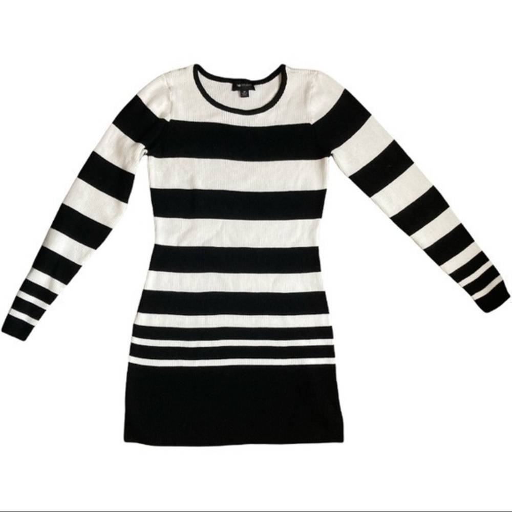 AB Studio size medium black and white striped sweater dress